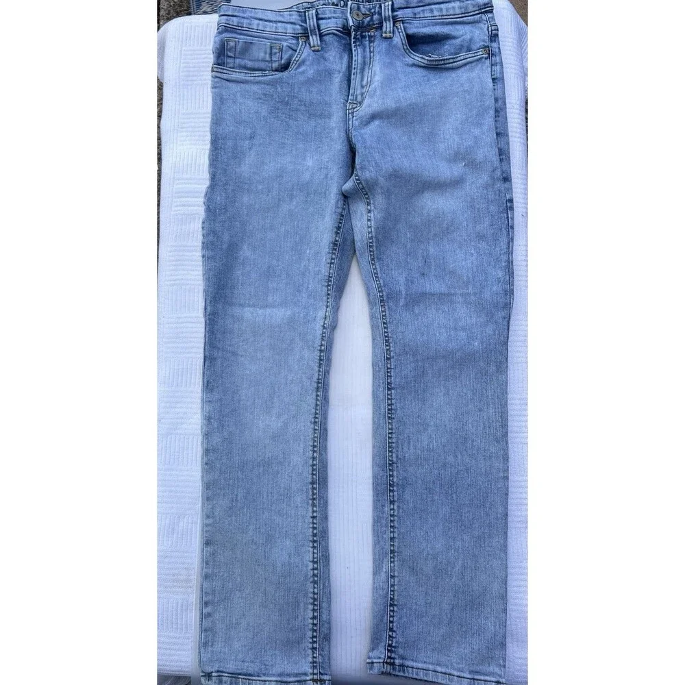 Buffalo David Bitton Ash-X Slim Stretch Jeans Men’s 32x30 Light Wash Denim